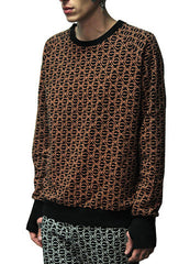 A.J.L. MADHOUSE ALL BONE FINGER SWEATER BLACK/ORANGE